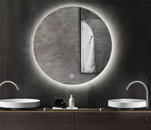 80 см CTL304 новый обновленный двухцветный светильник, умное зеркало, настенное светодиодное зеркало для ванной комнаты, круглый сенсорный экран, косметическое зеркало 110В/220В 2024 - купить недорого