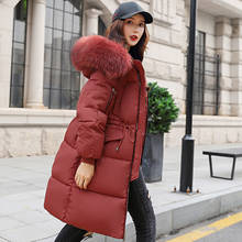 women long slim parka winter thick bubble jacket 2021  hoodede fur collar solid office laides coat femme bayan mont 2024 - buy cheap