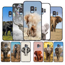 Funda de teléfono suave de elefante de animales salvajes para Samsung, carcasa negra para Samsung S20, S10, S9, S8, S7 edge Plus Lite Note 8, 9, 10, A6, A7, A8, A9, 2018 2024 - compra barato