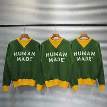 Ручная работа, флисовый свитер с круглым горлом пуловер Толстовка Harajuku в стиле «хип-хоп» для мужчин одежда скейтборд Японская уличная одежда спортивный костюм 2024 - купить недорого