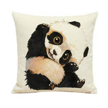 Cushion Cover Adorable Panda Pattern Soft Square Sofa Pillowcase Linen Cotton pillow Covers Bedroom Sofa Decoration 2024 - buy cheap