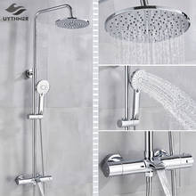 Bathroom Faucet Chrome Rain Shower Head Thermostatic Bath Faucet Wall Mounted Bathtub Shower Mixer Tap Shower Faucet Shower Set 2024 - buy cheap