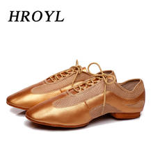 HROYL men Professional Soft Sole Indoor Ballroom Tango Salsa Latin Dance Shoes High Heels 10cm 8cm Open Toe Salsa Shoes L400 2024 - buy cheap