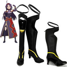 Game Sword Art Online ALfheim Online SAO ALO Konno Yuuki Mother's Rosario Black Shoes Cosplay Boots Women Shoes Free Shipping 2024 - buy cheap