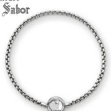 Pulseira de corrente feminina de prata, joia da moda para homens e mulheres, presente de carma feminino, pulseira diy 2024 - compre barato