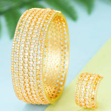 GODKI-abalorios de circonia cúbica para mujer, anillo de brazalete completo, 2 uds. Juegos de joyas para mujer, conjuntos de joyería de boda nigeriana de Dubái, 2019 2024 - compra barato