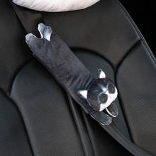 Funda de Animal para cinturón de seguridad de coche, almohadilla de hombro de felpa con dibujos animados 3D, cojín para exteriores, accesorios personales para coche 2024 - compra barato