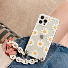 Daisy flor pulseira transparente caso do telefone para o iphone 13 12 11 pro xs max x xr 7 8 plus se 2020 mini corrente capa macia escudo 2024 - compre barato