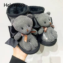 New Winter Kids Snow Boots Children Genuine Leather Shoes Baby Girls Ankle Boots Toddler Bear Brand Boots Boys Black Soft Boots 2024 - buy cheap