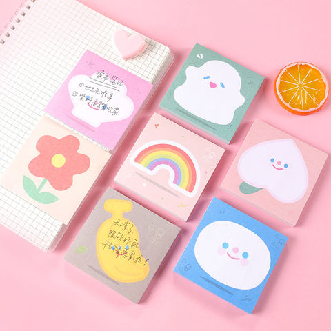 Ins Rainbow Flower Bear Memo Pad Message Sticky Notes Decorative Notepad Note paper Memo Korean Stationery Office Supplies 2022 - buy cheap