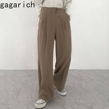 Gagarich Women Pant 2021 Spring Autumn Korea Chic Simple Casual Temperament Female High Waist Straight Loose Wide-Leg Suit Pants 2024 - buy cheap