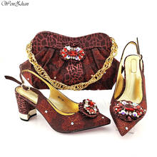 Sweety-zapatos de fiesta italianos para mujer, bolso a juego con estilo africano, Color vino, 38-43 B14-2 2024 - compra barato