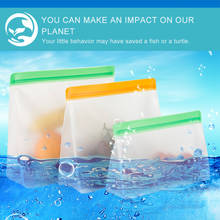 Bolsa de silicona reutilizable para almacenamiento de alimentos, fiambrera sellada para congelador, a prueba de fugas, sin BPA, aprobado por la FDA, envío directo 2024 - compra barato