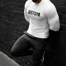 Brand Sporting Gym Clothing Fitness T-Shirt Men Cotton Casual Full Sleeve Tshirt Men Slim Fit T-shirts Workout Tee Shirt homme 2024 - buy cheap