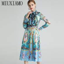 MIUXIMAO 2021 Spring Summer Diamonds Starfish Shells Print Lace Fold Half Sleeve Holiday Slim Elegant Midi Dress Women Vestidos 2024 - buy cheap