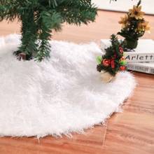 White Christmas Tree Skirt 78/90cm Round Carpet Christmas Decorations for Home Floor Mat New Year Xmas Tree Skirts 2024 - buy cheap