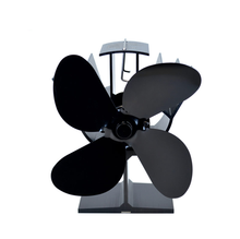 Ventilador negro de 4 aspas para chimenea, sistema de ventilado para quemador de leña, silencioso, con distribución eficiente del calor, para el hogar 2024 - compra barato