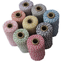 1 piece(110yards) 19 kinds color choose double color Cotton Baker twine(dia.: 2mm )for gift packing, cotton  twine 12ply BY EMS 2024 - buy cheap