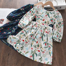 Menoea-Vestidos informales para niñas pequeñas, ropa de primavera y otoño con nueva flor impresa, estilo lindo y dulce, coreano, para 3-7 años, 2021 2024 - compra barato