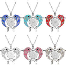 New Snap Button Jewelry Rhinestone Crystal Fish Snap Pendant Necklace with Chains for Women Fit 18mm Snap Buttons Jewelry 2024 - buy cheap