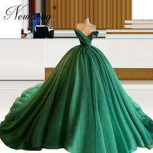 2021Pageant Celebrity Dresses Green Arabic Dubai Party Dress Middle East Evening Gowns Robe De Soiree Beaded Puffy Prom Dresses 2024 - buy cheap