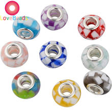 10Pcs/Lot New Multicolor European Beads Big Hole Beads Rondelle Spacer Fit Charm Pandora Bracelet Bangle Jewelry Women DIY Craft 2024 - buy cheap
