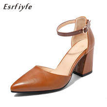 ESRFIYFE-Sandalias de tacón alto para mujer, zapatos de fiesta con hebilla en punta, para oficina, 34-46 talla grande, 2020 2024 - compra barato