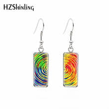 2021 New Geometric Spirals Rectangular Earring The Spiral of Life Fish Hook Earrings Glass Cabochon Handmade Jewelry 2024 - buy cheap