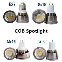 Ультра яркий Светодиодный точечный светильник COB 5 Вт 7 Вт 10 Вт E27 MR16 GU10 GU5.3 COB лампочка 12 в 85-265 в точесветильник светильник лампа с теплым естественным холодным белым светом 2024 - купить недорого