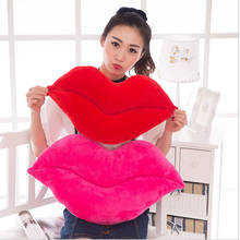 Lip Shaped Cushion Solid Color Cotton Soft Plush Pillow Home Decoration Sofa Bed Cushion 30cm  2024 - buy cheap