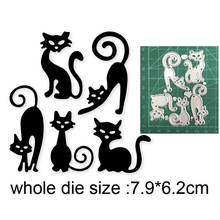 2021 новые Вырубные штампы «I Love Cat», металлические Вырубные штампы в виде животных для «сделай сам», штампы для скрапбукинга, тиснение, вырезанные бумажные трафареты, штампы 2024 - купить недорого