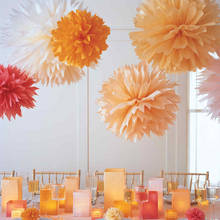 10 peças 6 ''bolas de papel de pompoms decoração de casamento fio de flores bola decoração de festa de aniversário chá de bebê 2024 - compre barato