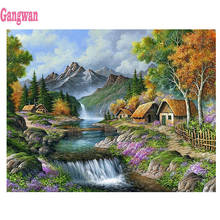 DIY Diamond Painting village Mountain river Natural Landscape Needlework Full Diamond Embroidery Set Home Decoration 5D Mosaic 2024 - buy cheap