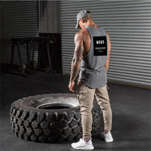 Running shirt Gym Vest Tank Top Fitness Clothing Bodybuilding Mens Cotton Sleeveless T shirt Muscle Stringer tanktop 2024 - buy cheap