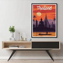 Vintage Landscape Poster Thailand Landscape Prints Wall Art Canvas Painting Buddha Bangkok Picture for Home Decor Unframed 2024 - buy cheap