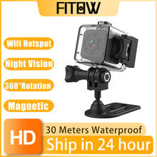 Taida, mini câmera giratória 360 °, à prova d'água, wi-fi, pequena, visão noturna, ação, esporte, câmera de vídeo dvr, filmadora 2024 - compre barato
