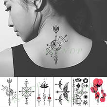 Waterproof Temporary Tattoo Sticker Compass Arrow Back Tatto Flash Tatoo Fake Tattoos for Kid Men Women 2024 - buy cheap