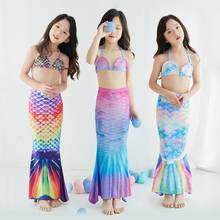 Traje de baño de verano para niña, Bikini + vestido de sirena, traje de baño de sirena, Cosplay, ropa de baño para niño de 2 a 12 años 2024 - compra barato