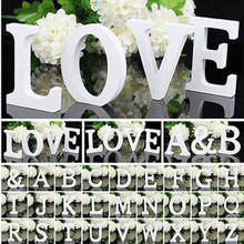 White Wooden Letter English Alphabet DIY Personalised Name Design Art Craft Free Standing Heart Wedding Home Decor 2024 - buy cheap