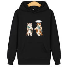 Outono dos homens anime hoodies casual impressão de manga comprida camisola com capuz topos gato moletom com capuz feminino streetwear sudadera hombre 2024 - compre barato