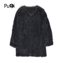 Pudi CT848 Womens Rabbit Fur Coat Casual Brand New Autumn Winter Knitted Coat 2024 - buy cheap