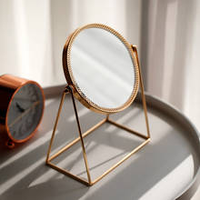 Nordic Metal Standing Mirror Lady Round Mirror Table Makeup Bath Room Mirror Copper Princess Mirror Decoration Home Decor Gift 2024 - buy cheap