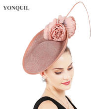 Elegant Bride Headwear Cambric Fascinator Big Hats Decorate Wedding Party Photography Cambric Hat Noble Woman Hair Accessories 2024 - buy cheap