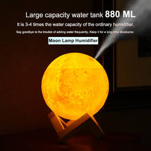 New 880ML Air Humidifier 3D Moon Lamp light Diffuser Aroma Essential Oil USB Ultrasonic Humidificador Night Cool Mist Purifier 2024 - buy cheap