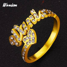 Anéis personalizados para mulheres e homens, nome personalizado, elegante, aaa + zircônio, anel, carta, placa de identificação, ouro, jóias em aço inoxidável 2024 - compre barato