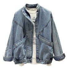 2019 New Denim Jacket Women's Short Single-Breasted Bat Sleeve Big Pocket Loose Casual Windbreaker Autumn Winter Tooling A937 2024 - buy cheap