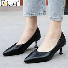 Eokur sapato de salto feminino, sapato de bico fino da moda com salto branco para mulheres, tamanhos grandes 34-43, 2019 2024 - compre barato