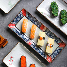 Japonês-estilo retangular placa de sushi placa plana placa de cerâmica do agregado familiar placa retangular criativo placa de jantar rasa 2024 - compre barato