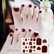 Lamemoria 22tips Korean Style Toenail Art Stickers Adhesive Waterproof Wraps Heart Line Decals Nail Tools Easy To Wear Manicure 2024 - buy cheap