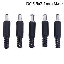 5pcs DC Power Plug 5.5 X 2.1 Mm For Welding Line Black DC Power Male Plug Jack Adapter Wholesale 2024 - buy cheap